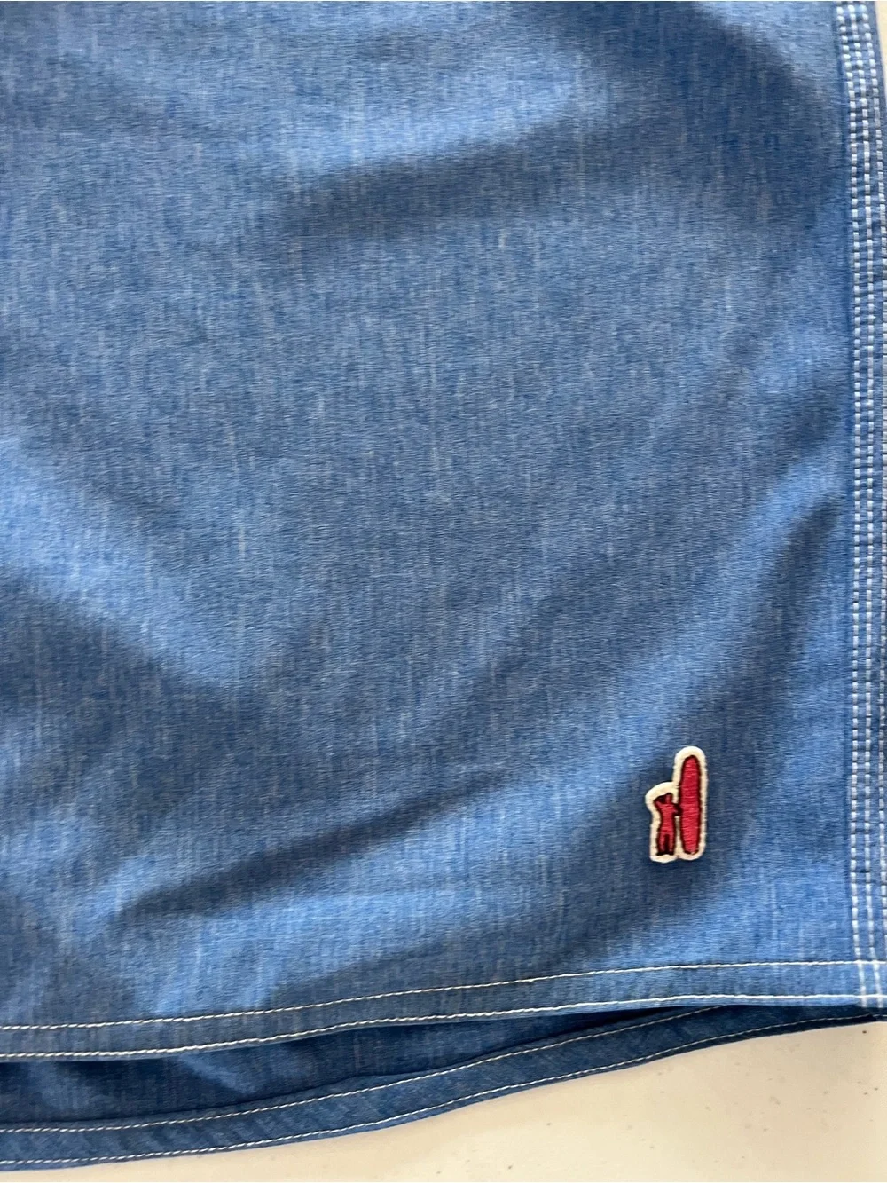 Johnnie-O Mens Elastic Surf Shorts Swim Trunks Blue Lightweight Drawstring Sz XL